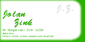 jolan zink business card